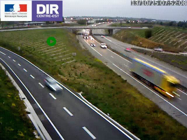 Webcam sur le contournement de Valence, sur la Nationale 7, caméra orientée vers Lyon
