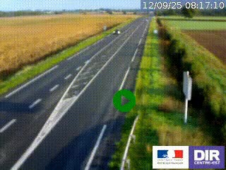 Webcam routière sur la RN7 à hauteur de Toulon-sur-Allier, entre Moulins et Vichy