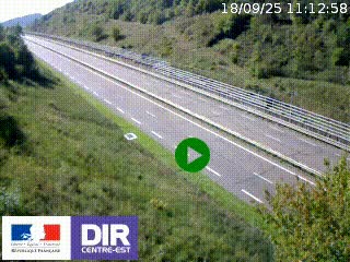 Webcam au niveau du col de Bois Clair à hauteur de Cluny sur la N79. Vue orientée vers Mâcon