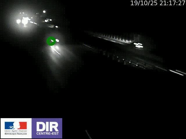 Caméra trafic à la jonction entre l'A46 (Rocade-est de Lyon) et l'A42 à hauteur de Vault-en-Velin en direction de Marseille