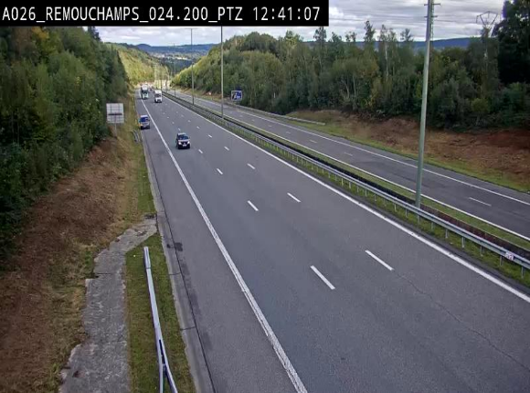 Webcam E25/A26 à Aywalle, à hauteur de Spa. Vue orientée vers Liège
