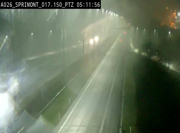 Webcam A26 (E25) à Sprimont, sur l'autoroute entre Liège et Arlon. Vue orientée vers le Luxembourg