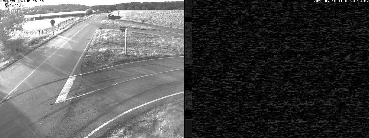 Webcam à Bellefontaine dans les Vosges à 552 mètres d'altitude sur la D63, à la jonction avec la D20A