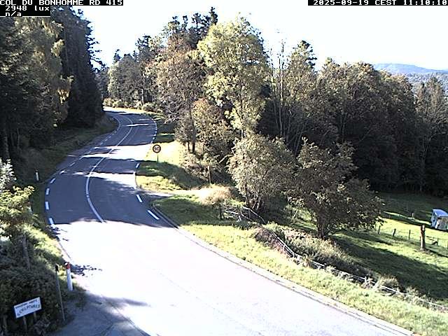 Caméra à proximité du col du Bonhomme sur la D415 à Plainfaing vers l'Alsace