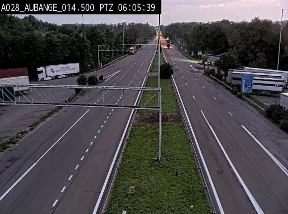 Webcam autoroute Belgique - Aubange - A28 direction Arlon - BK 14