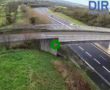 Webcam sur A84 à hauteur de Pont-Farcy, au niveau du pont autoroutier sur la Vire, au sud de Saint-Lô