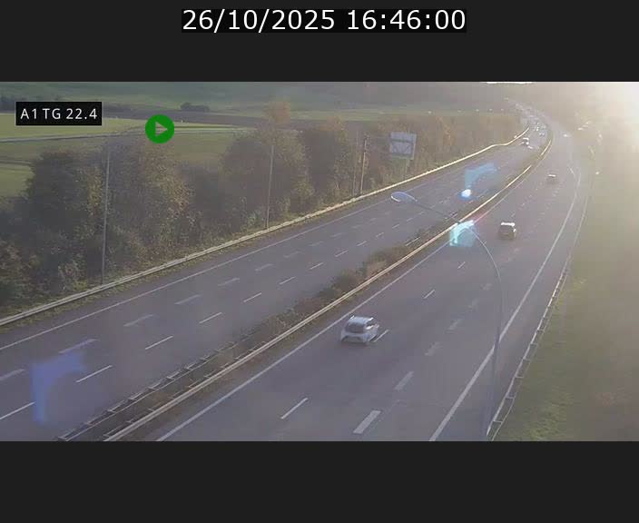 Traffic live webcam Luxembourg Flaxweiler - A1 direction Luxembourg - BK 22.4
