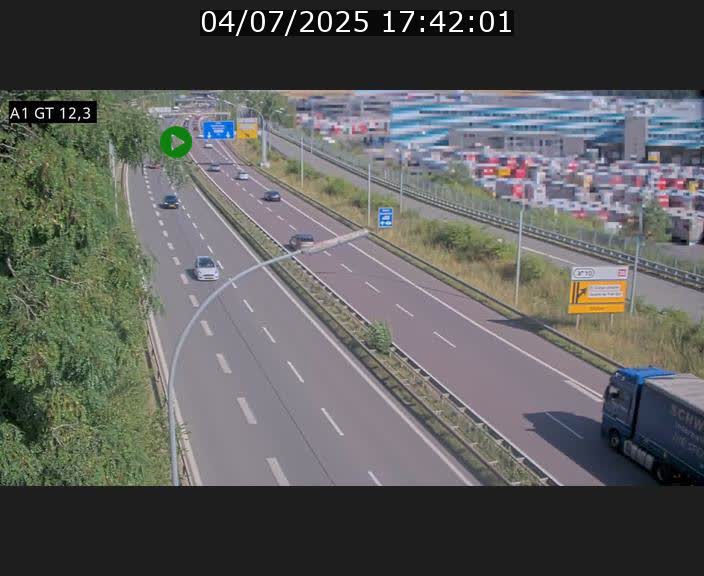 Traffic live webcam Luxembourg Senningerberg - A1 direction Allemagne - BK 12.3