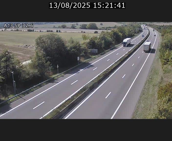 Webcam info trafic A13 à hauteur de Mondorf-les-bains. Vue orientée vers Altwies