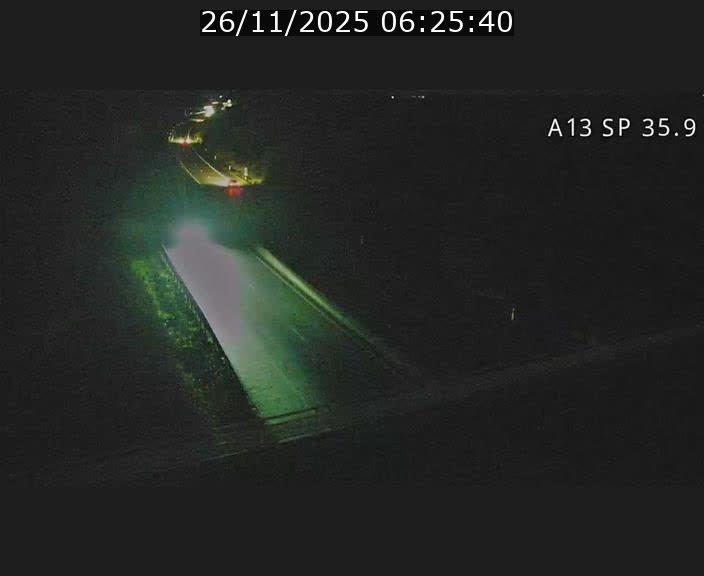 Webcam trafic sur A13 à l'entrée ouest du tunnel Markusbierg à Remerschen. Vue orientée vers Mondorf-les-Bains.