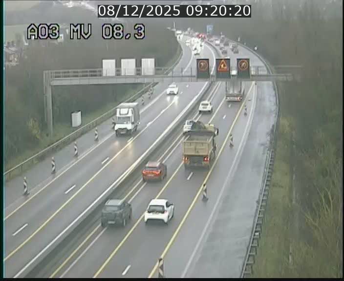 Webcam Autoroute après la Croix de Bettembourg en direction de Luxembourg sur l'A3