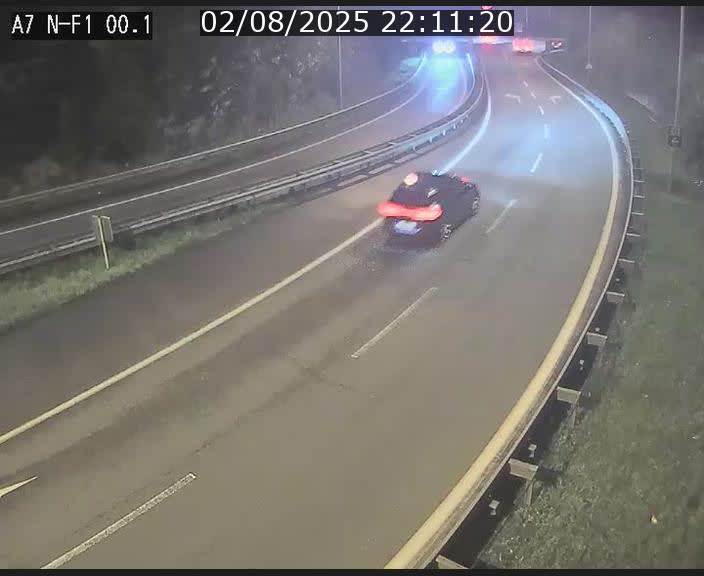 Webcam autoroute Luxembourg A7 située dans la sortie 1 Waldhof, vers la N11, avant le Tunnel Stafelter