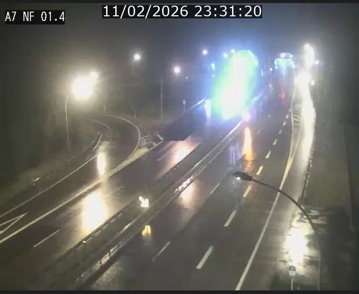 Caméra autoroute Luxembourg A7 - Echangeur Waldhaff - direction Tunnel Stafelter