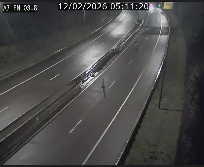 Caméra autoroute Luxembourg A7 - Passage à gibier Rëngelbour - direction Tunnel Stafelter