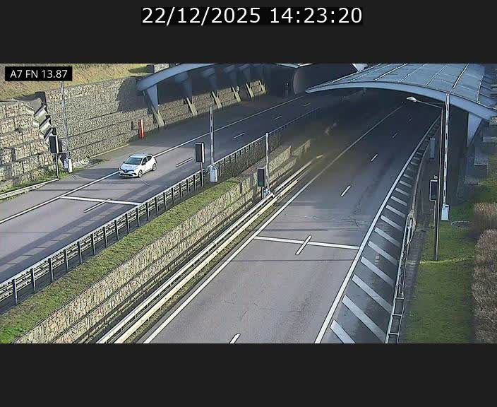 Caméra trafic Luxembourg - A7, Tunnel Gousselerbierg, entrée nord, direction Lorentzweiler