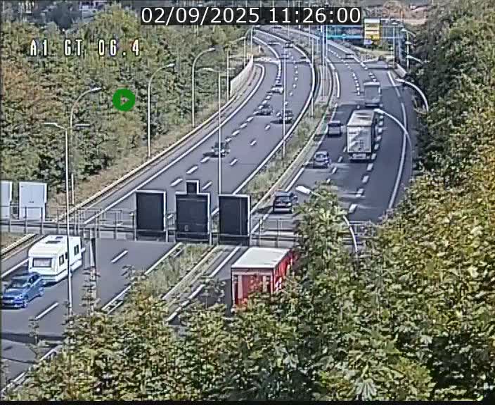 Traffic live webcam Luxembourg Hamm - A1 direction Sandweiler - BK 6.4