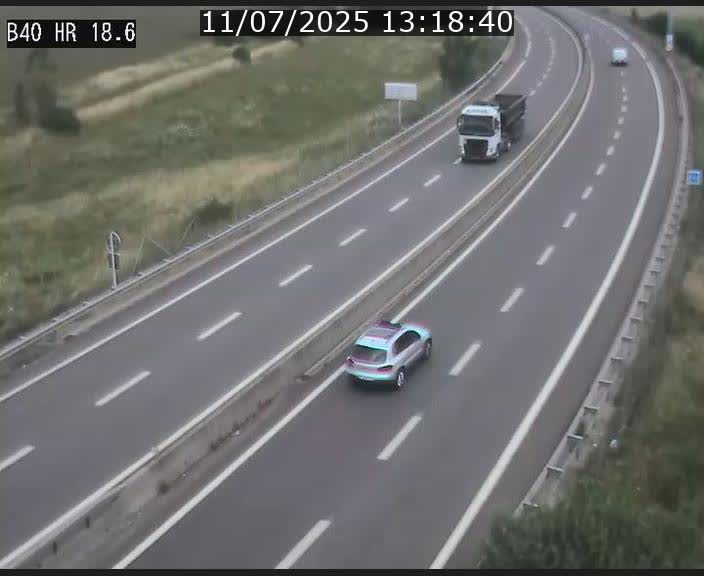 Webcam sur la route de liaison entre Micheville et Esch-Belval à la frontière entre le Luxembourg et la France. Vue orientée vers la Lorraine.