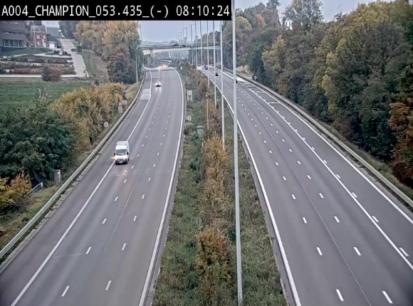 Webcam E411 à Champion, à proximité de Namur. Vue orientée vers Bruxelles