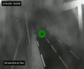 Webcam dans les Pyrénées Atlantique au niveau du col d'Urdos et du fort du Pourtalet sur la N134, en direction du Col et du tunnel du Somport, à 765 mètres d'altitude