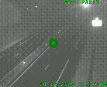 Caméra routière sur l'autoroute A20 au nord de Limoges, à la jonction avec la N520. Vue orientée vers Paris