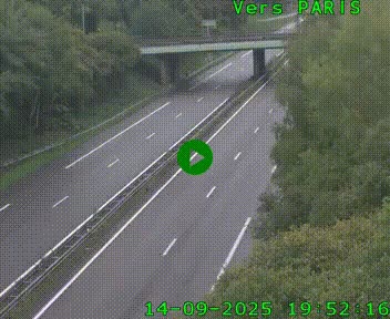 Caméra routière sur l'autoroute A20 au nord de Limoges, à la jonction avec la N520. Vue orientée vers Paris