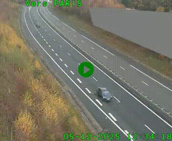 Caméra routière sur l'autoroute A20 à Saint-Pardoux-l'Ortigier, à la jonction avec l'A89. Vue orientée vers Paris