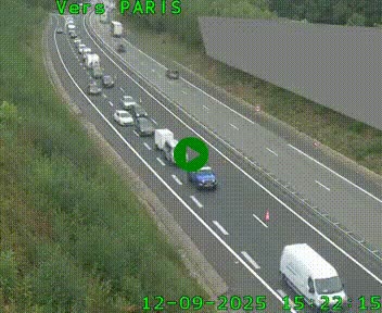 Caméra routière sur l'autoroute A20 à Saint-Pardoux-l'Ortigier, à la jonction avec l'A89. Vue orientée vers Paris