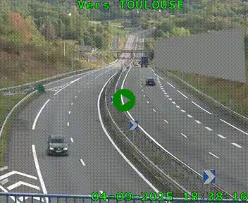 Caméra routière sur l'autoroute A20 à Noailles, en périphérie de Brive-la-Gaillarde. Vue orientée vers Toulouse