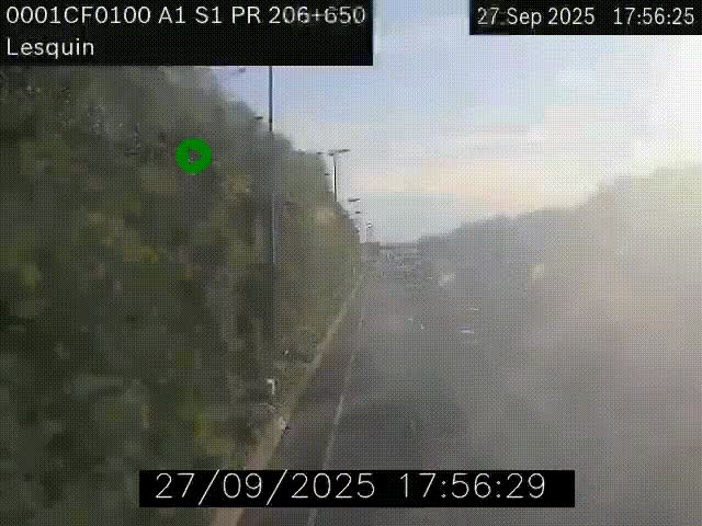 Webcam autoroute A1 à hauteur de Lesquin. Vue orientée vers Lille