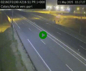 Webcam à Calais sur A216 (N216) en direction du port (harbour) de Calais.