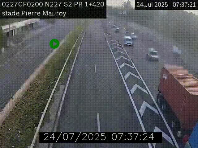 Webcam à hauteur du Stade Pierre Mauroy à Villeneuve d'Ascq sur la N227. Vue orientée vers Mons-en-Baroeul