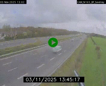 Webcam sur la N165 à hauteur de Savenay, au nord-ouest de Nantes en direction de la Bretagne