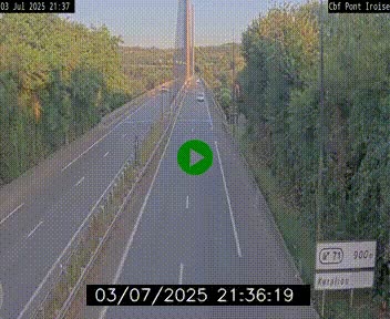 Webcam sur la N165 après le Pont de l'Iroise, à l'entrée de Brest