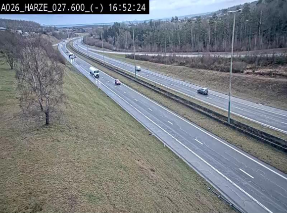 Webcam E25/A26 à Aywalle, à hauteur de la sortie Harzé. Vue orientée vers liège