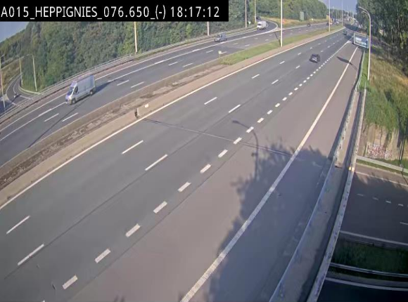 Webcam autoroute Belgique - Heppignies - E42 direction Namur - BK 76.4
