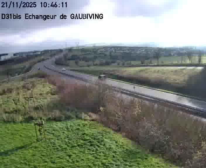 Dispositif d’observation sur D31bis (France) à Gaubiving, en direction de Sarreguemines, offrant une visualisation fiable des conditions de circulation.