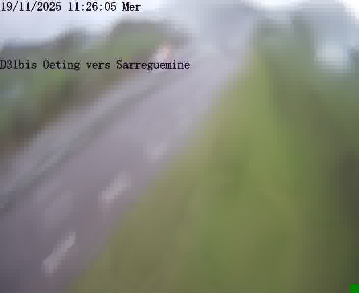 Webcam installée le long de D31bis (France) à Oeting, pointée vers Sarreguemines, utile pour suivre précisément les conditions de trafic.