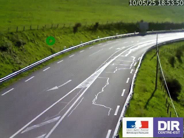 Webcam sur le col Pin Bouchain, vue orientée vers Roanne, en provenance de Lyon sur la nationale 7 (N7)
