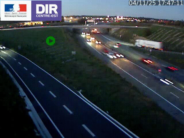 Webcam sur le contournement de Valence, sur la Nationale 7, caméra orientée vers Lyon