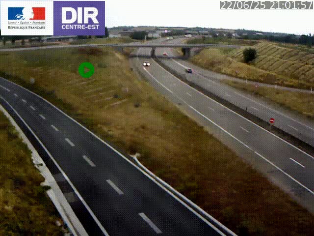 Webcam sur le contournement de Valence, sur la Nationale 7, caméra orientée vers Lyon