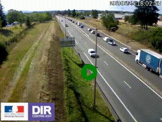 Webcam à Mably, à proximité de Roanne en direction de Moulins sur la N7