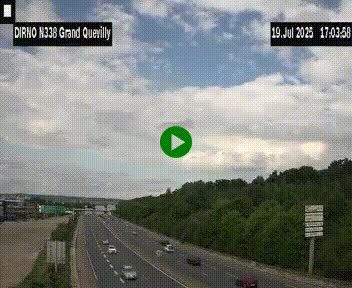 Webcam routière sur N338 à hauteur de Grand-Quevilly en périphérie de Rouen. Vue orientée vers Rouen