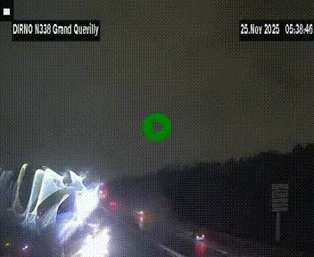 Webcam routière sur N338 à hauteur de Grand-Quevilly en périphérie de Rouen. Vue orientée vers Rouen