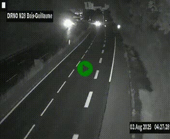 Webcam routière à hauteur de Bois-Guillaume en périphérie de Rouen. Vue orientée vers Rouen