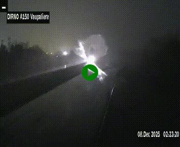 Webcam autoroute A150 à hauteur de La Vaupalière en périphérie de Rouen. Vue orientée vers Rouen