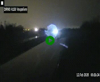 Webcam autoroute A150 à hauteur de La Vaupalière en périphérie de Rouen. Vue orientée vers Rouen