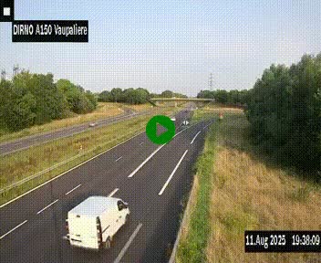 Webcam autoroute A150 à hauteur de La Vaupalière en périphérie de Rouen. Vue orientée vers Rouen