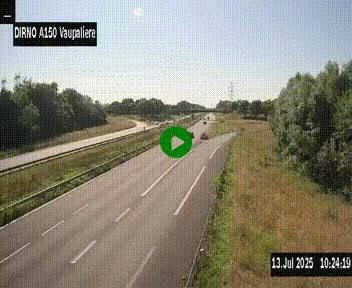 Webcam autoroute A150 à hauteur de La Vaupalière en périphérie de Rouen. Vue orientée vers Rouen