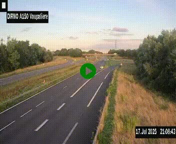 Webcam autoroute A150 à hauteur de La Vaupalière en périphérie de Rouen. Vue orientée vers Rouen