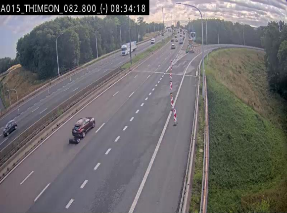 Caméra trafic Belgique - Thiméon - E42, jonction avec A54 (E420) direction La Louvière/Charleroi - BK 82.82